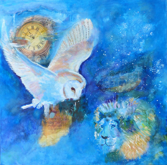 The Lion and the Owl — An Original Painting